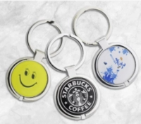 LLavero Metalico Circular con logo interno impreso, 45.5 x 3.8 mm