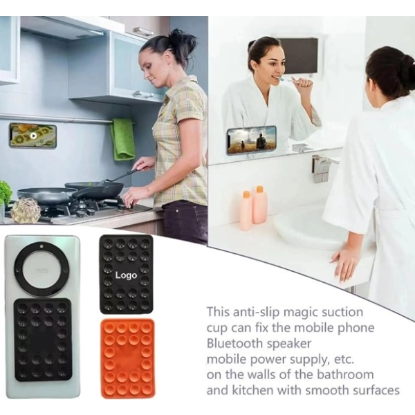Porta Celular con Chupas, en silicona, para colocar en Pared o Cualquier lugar