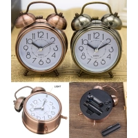Reloj Despertador con Luz Nocturna, metalico, 9 x 5.6 x 12.5 cmts