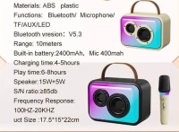 Parlante Inalambrico con Microfono, en ABS, 17.5 x 15 x 22 cmts