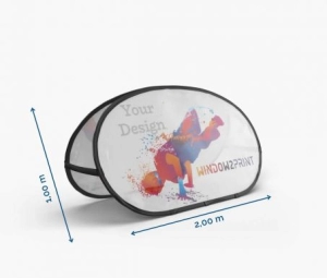 Valle Publicitaria en tela elastica con marco, tamaño 2.00 x 1.00 mts