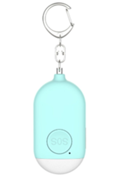 Alarma Personal, en ABS, con  llavero, tamaño 70 x 36 x 17 mm, en caja