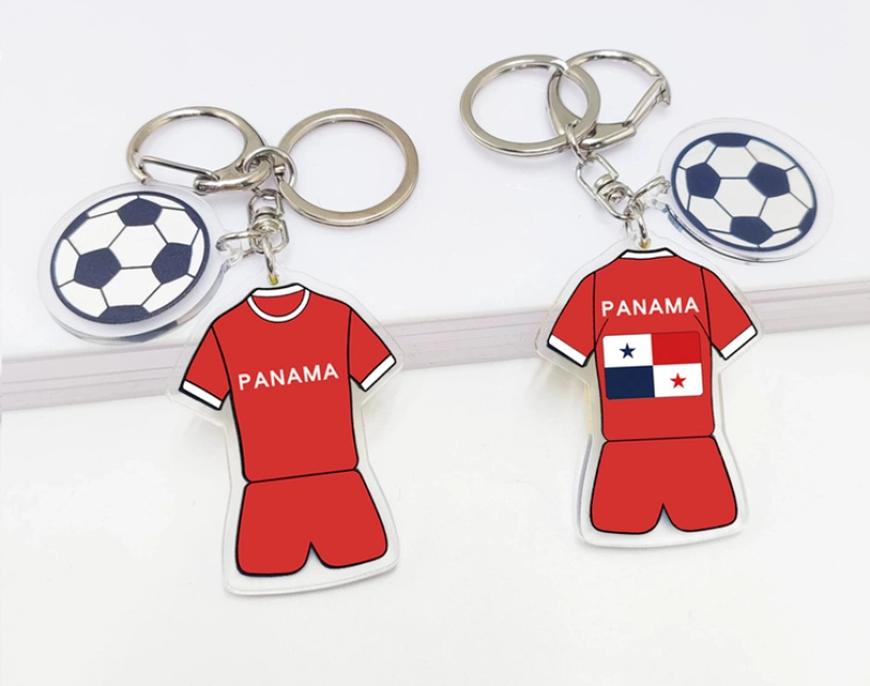 Llavero Acrilico Camiseta y Balon de Futbol