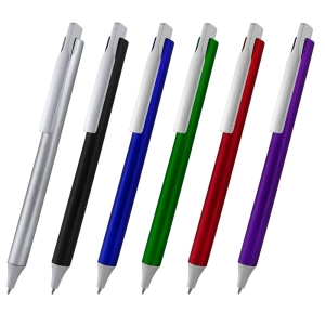 Boligrafo Falcao, clip de color gris, cuerpo plastico