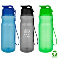 Botella Rocket, de 680 ml, tamaño 21.5 x 6.5 cmts, con cordon para colgar