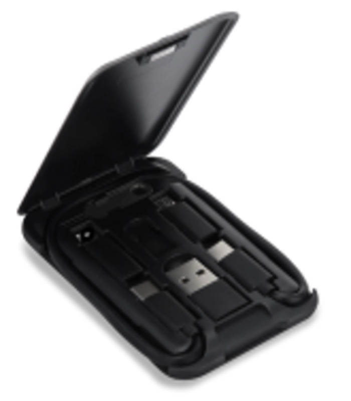 Multiconector 6 en 1, en estuche para guardar en ABS, 8.6 x 5.75 x 1 cmts