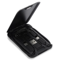 Multiconector 6 en 1, en estuche para guardar en ABS, 8.6 x 5.75 x 1 cmts