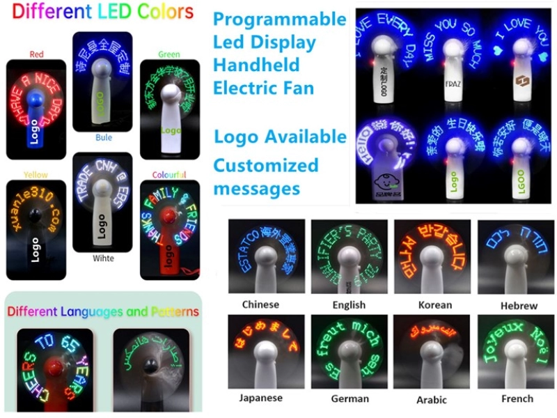 Ventilador Portatil con Mensaje en LED