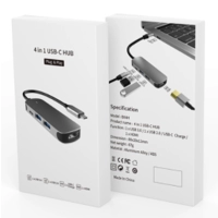 Hub Multipuerto 5 en 1 en aluminio, de 10.5 x 4.1 x 1.6 cmt