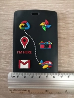 Identificador de Maletas microinyectado Rectangular, alto relieve, 10.3 x 6.3 x 0.3