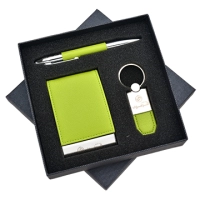 Set de Regalo en Caja, con Portatarjetas, Llavero y Boligrafo