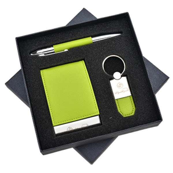 Set de Regalo en Caja, con Portatarjetas, Llavero y Boligrafo