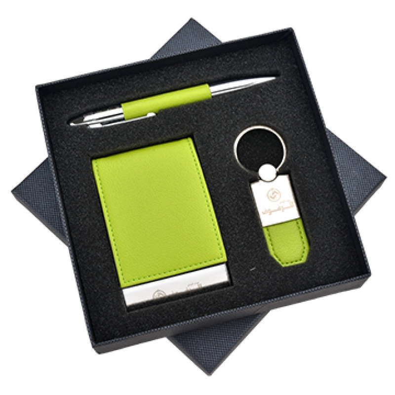 Set de Regalo en Caja, con Portatarjetas, Llavero y Boligrafo