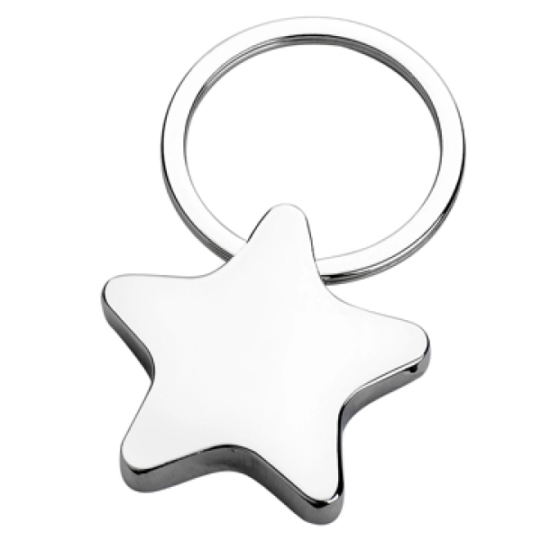 Llavero Metalico en forma de Estrella, tamaño 45.5 x 3.8 mm