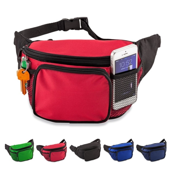 Canguro Uruguay, 3 compartimientos y 2 bolsillos laterales, 20 x 33 cmts