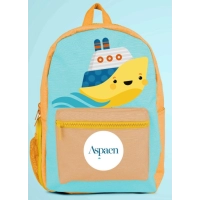 Morral Infantil Chipre, en lona, sublimado, con varios bolsillos, 35x30x12 cm