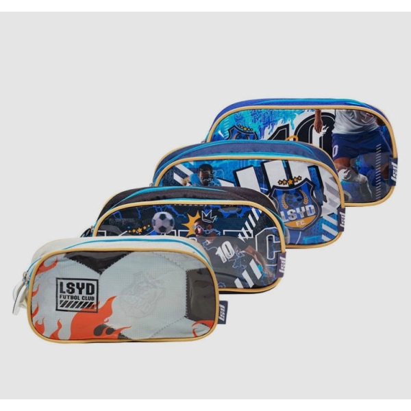 Cartuchera Riverside, en lona, con vivo plastico, 23 x 12 x 5 cmts