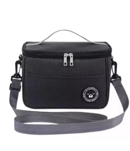 Lonchera Macedonia, en lona con forro aluminizado, 23 x 20 x 13 cmts