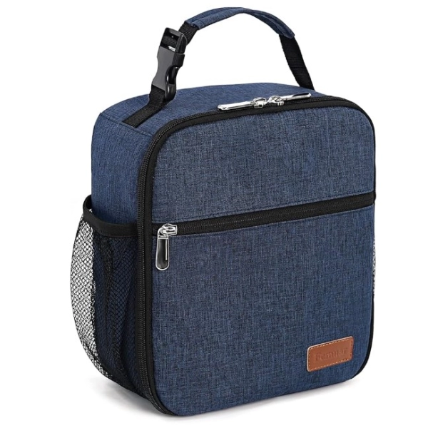 Lonchera Jakarta, con forro aluminizado, 2 bolsillos, 20 x 25 x 10 cmts