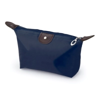 Cosmetiquera Provence, en lona con apliques en cuerina, 18 x 12 x 6 cmts