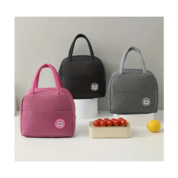 Lonchera Gallery, bolsillo exterior, interior aluminizado, 25 x 25 x 15 cmts