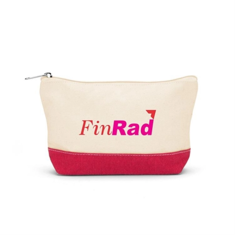 Cosmetiquera Viena, bicolor, en lona, de 18 x 12 x 7 cmts