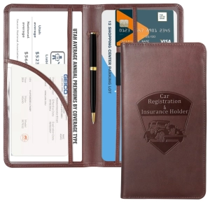 Portadocumentos Shangai en cuerina, con porta esfero, 26 x 23 cmts