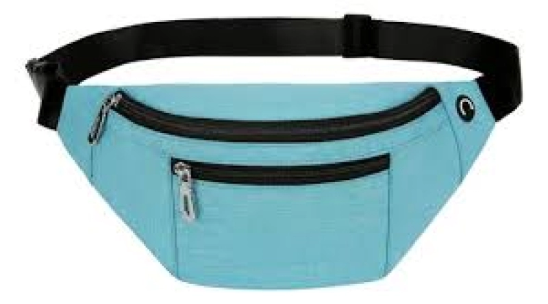 Canguro Florida, en lona de poliester, doble bolsillo, tamaño 28 x 15 x 10 cmts,