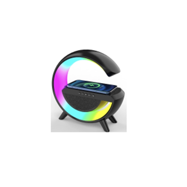 Parlante BT con luz LED y con Cargador Inalambrico, 23.6 x 23.6 x 8 cmts
