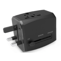 Adaptador para Viajes con multiples Conectores, 6.3 x 5.6 x 5.25 cmts