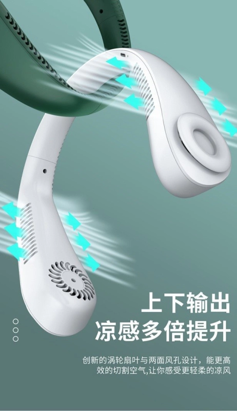 Abanico para colgar del Cuello, recargable USB