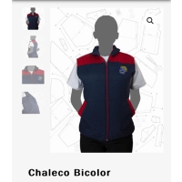 Chaleco Biicolor Windsor, con zipper, forro interno, 2 bolsillos