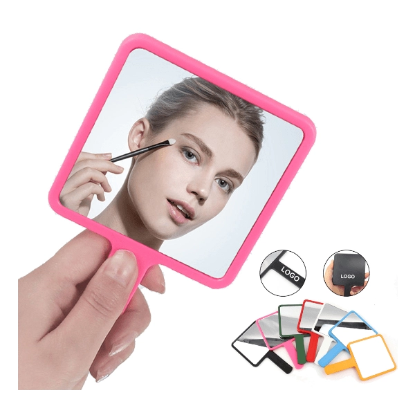 Espejo Economico sencillo de plastico, 6.5 x 6.5 cmts, con manija