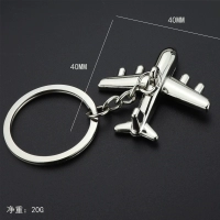 Llavero Metalico en forma de Avion, tamaño 7.5 x 4 cmts