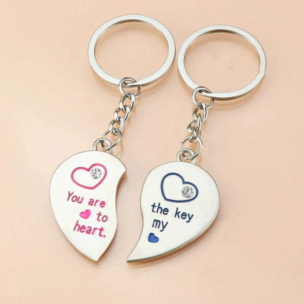 Llavero Metalico diseño Corazon Partido (cada uno es por separado)