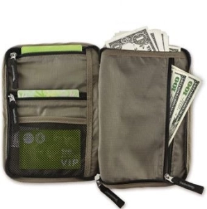 Portadocumentos Nautilus en lona, con multiples bolsillos, 19.2 x 13.5 x 2 cmts