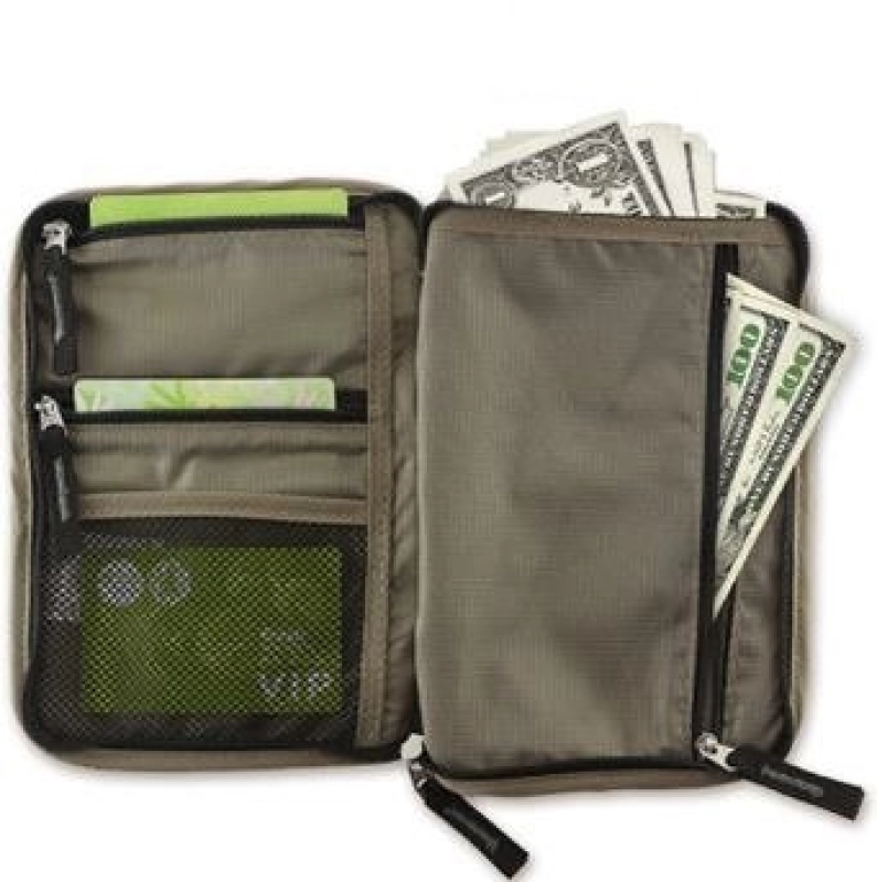 Portadocumentos Nautilus en lona, con multiples bolsillos, 19.2 x 13.5 x 2 cmts