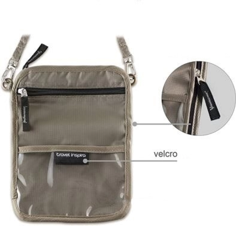 Portadocumentos Nautilus en lona, con multiples bolsillos, 19.2 x 13.5 x 2 cmts