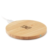 Cargador Inalambrico Selva, en Bambu , 10W,  de 9.2 de diametro