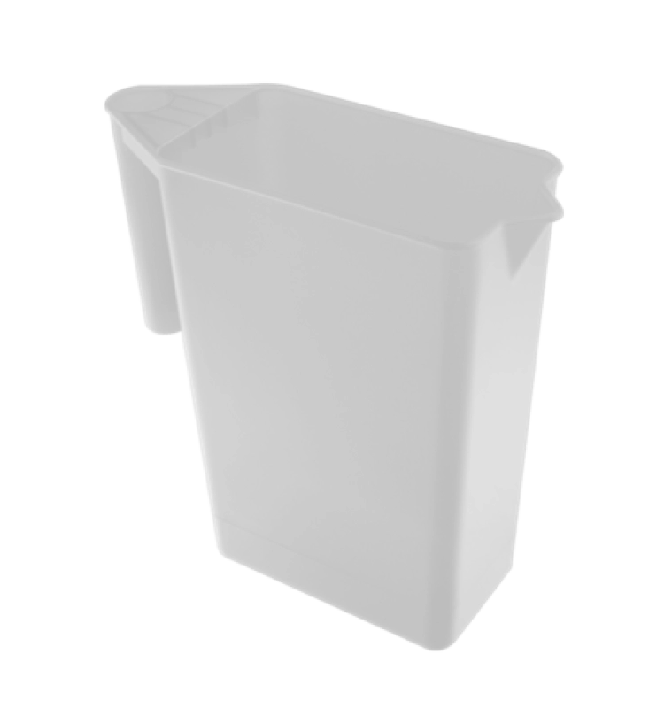 Jarra Rectangular, de 1.3 Litros, alto 19, largo 12, ancho 6 cmts,  en PP