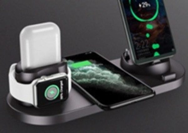 Cargador Inalámbrico de 15W, plegable, 3 en 1, Stand y Cargador Doble