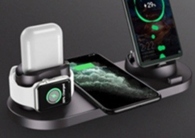 Cargador Inalámbrico de 15W, plegable, 3 en 1, Stand y Cargador Doble