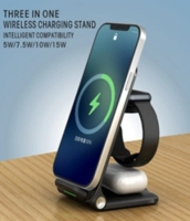 Cargador Inalámbrico Plegable 3 en 1, capacidad 15W