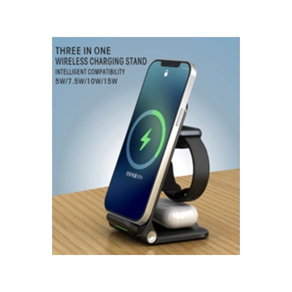 Cargador Inalámbrico Plegable 3 en 1, capacidad 15W