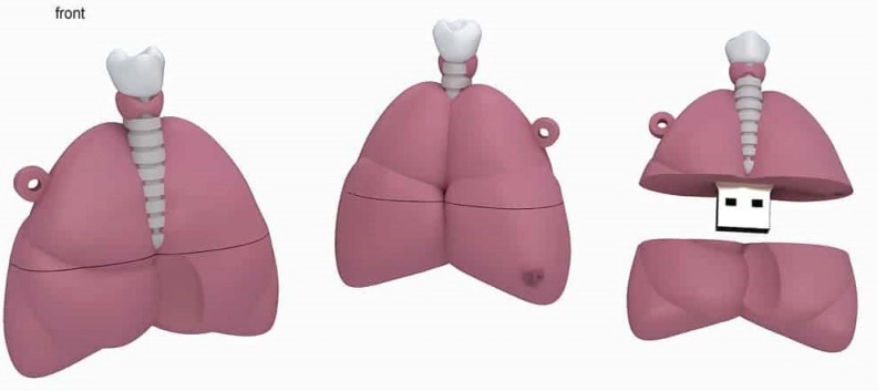 Memoria USB en PVC 3D diseño Pulmon