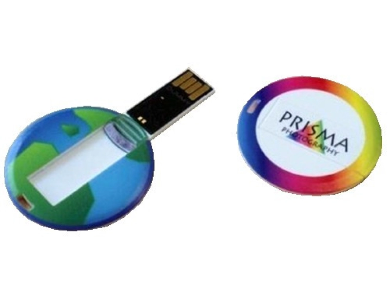 Memoria USB plastica en forma de Tarjeta redonda