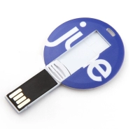 Memoria USB plastica en forma de Tarjeta redonda