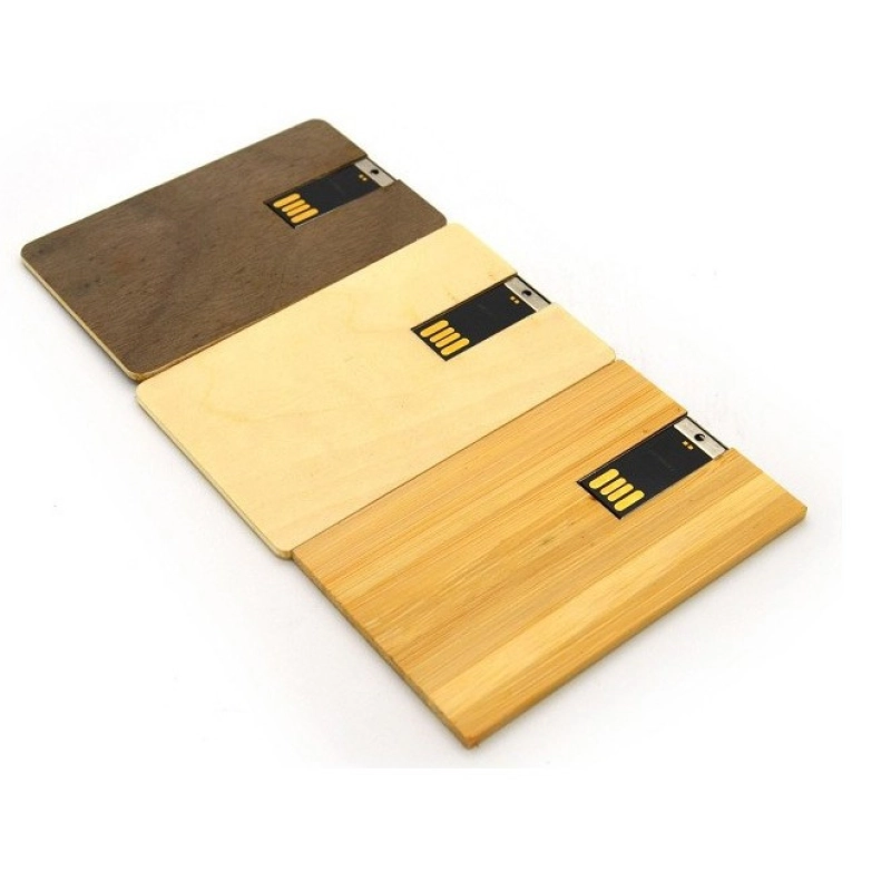 Memoria USB en forma de Tarjeta, en Madera
