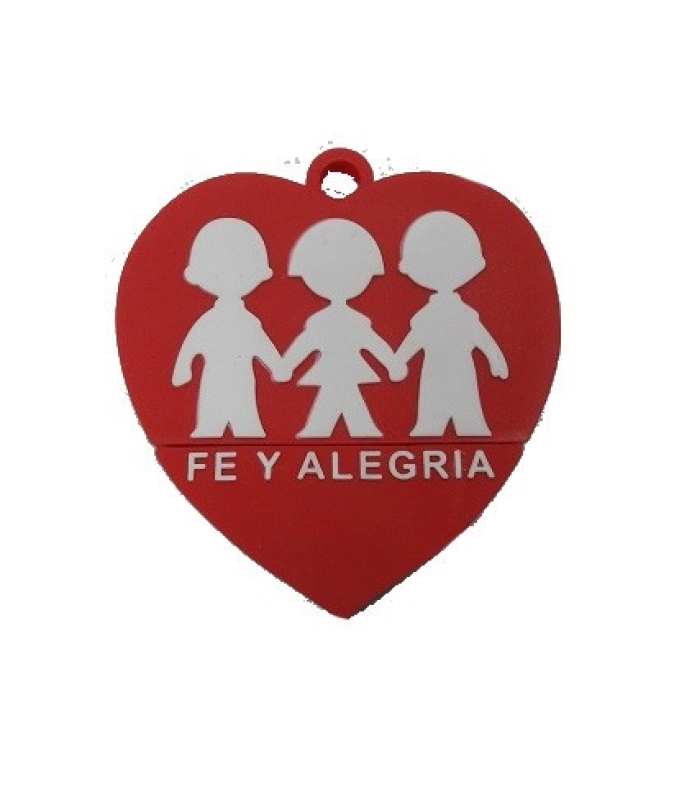 Memoria USB en PVC 2D diseño Corazon