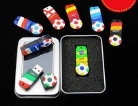 Memoria USB en PVC 2D Pelota de Fútbol con Bandera
